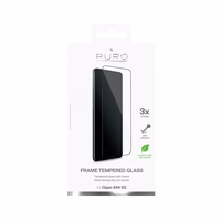 PURO Frame Tempered Glass - Oppo A94 5G Tempered Glass kaitsev Glass (must Frame)