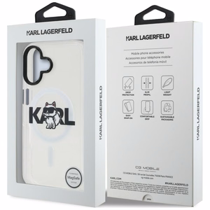 Karl Lagerfeld IML Choupette Sketch Logo MagSafe iPhone 16 Case - Clear