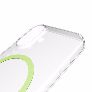 Puro Lite Mag TPU+PC Ümbris Compatible with MagSafe jaoks iPhone 17 - Läbipaistev with Roheline Ring