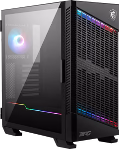 MSI MPG VELOX 100P AIRFLOW kesktorni mänguarvuti korpus, must, 3× 120 mm ventilaator + 1× 120 mm ARGB ventilaator, ARGB riba, USB Type-C, karastatud klaas, E-ATX/ATX/mATX/mini-ITX