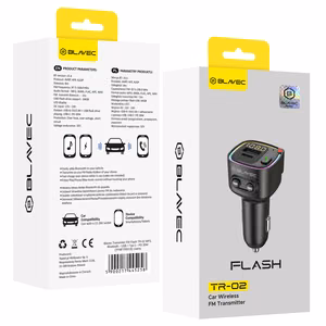 Blavec FM-трансмиттер Flash TR-02 MP3, Bluetooth - USB + Type C - PD 30W (TFMFTR02-B) черный