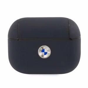 BMW ehtne nahast hõbedase logoga AirPods Pro ümbris - tumesinine