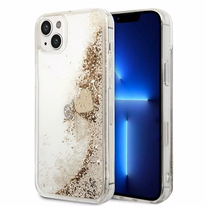 Guess GUOHCP14MGLHFLGO iPhone 14 Plus 6.7 "kuldne / kuldne hardcase Glitter Charms