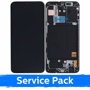 LCD Ekraan Ühildub Samsung A405 2019 A40 Must Koos Frame (Service Pack)