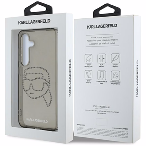 Ümbris Karl Lagerfeld Rhinestones Karl Head Logo Samsung Galaxy S25 must