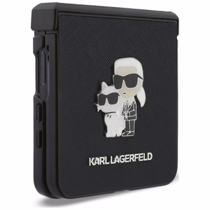 Must Karl Lagerfeld Saffiano Karl & Choupette Pin ümbris Samsung Galaxy Z Flip8 telefonile