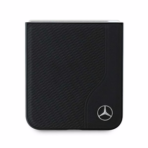 Mercedes Leather Wood Imitation MagSafe Ümbris jaoks Samsung Galaxy Z Flip 6 - Must