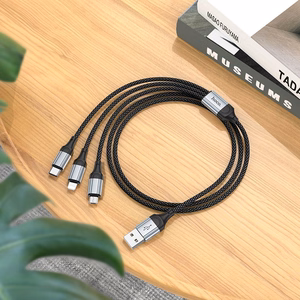 3in1 kaabel USB A Lightning / Micro USB / USB C Hoco 2,4A 1 m X102 must