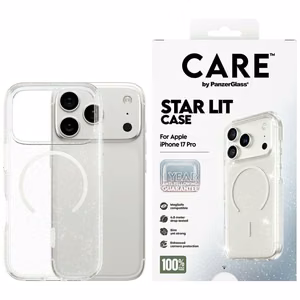 CARE by PanzerGlass Flagship Urban Explorer Ümbris w. Valge MagSafe jaoks iPhone 17 Pro - Clear Glitter