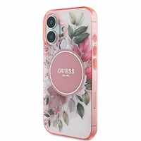 Guess IML Flower & Tonal Circle MagSafe iPhone 16 Plus Ümbris - roosa