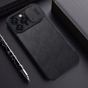 Kott Nillkin Qin Pro Nahast Apple iPhone 14 Pro Max pruun