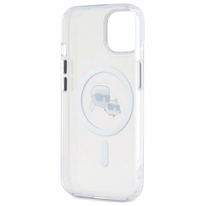 Karl Lagerfeld IML Metal Karl&Choupette Head MagSafe iPhone 14 Ümbris - valge