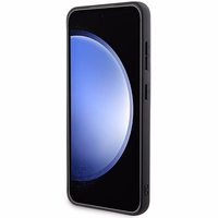 DKNY Leather Pattern Metal Logo MagSafe ümbris jaoks Samsung Galaxy S24 - must