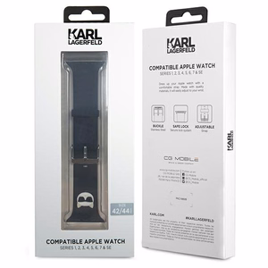 Karl Lagerfeld KLAWLSLCK ремешок для Apple Watch 42/44 / 45мм чёрный/чёрный Silicone Choupette Heads