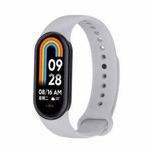 СИЛИКОНОВЫЙ РЕМЕШОК MI BAND 8/M8 (7). СЕРЫЙ