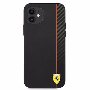 Ferrari FESAXHCP12SBK iPhone 12 mini 5.4" жёсткий чехол чёрный/чёрный On Track Carbon Stripe