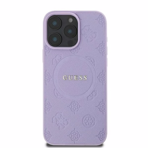 Guess Saffiano Peony Classic Logo MagSafe Чехол iPhone 16 Pro Max - фиолетовый