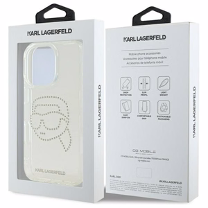 Karl Lagerfeld KLHCP16XHKHDCELT iPhone 16 Pro Max 6.9" läbipaistev hardcase IML Rhinestones Karl Head