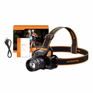 Superfire HL58 headlamp taskulamp, 350 lm, USB, 3 modes, 200m