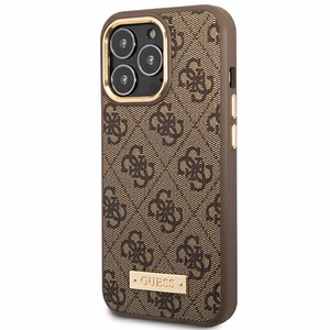 Guess GUHMP14LU4GPRW iPhone 14 Pro 6.1 "brown / brown hard ümbris 4G Logo Plate MagSafe