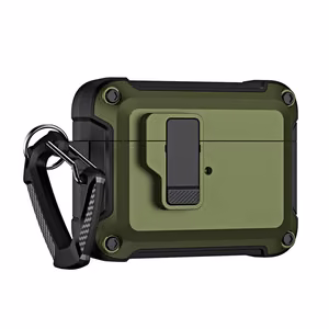 Airpods 4 Pro Armor Ümbris with Carabiner - roheline