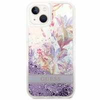 Guess GUHCP14MLFLSU iPhone 14 Plus 6.7 "violet / lilla hardcase Flower Liquid Glitter