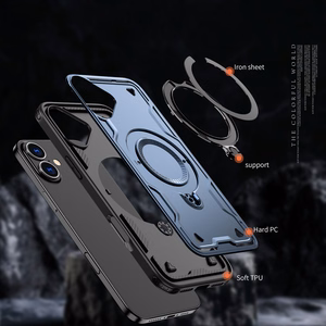 Hybrid Armor Trendy Ümbris with MagSafe jaoks iPhone 16 - Sinine