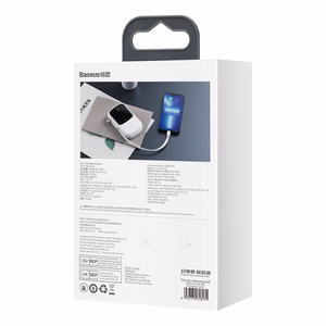 Baseus Akupank 20000mAh Qpow Pro - USB + Type C - PD 20W with Lightning kaabel (PPQD060202) valge
