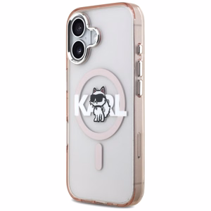 KARL LAGERFELD ümbris jaoks IPHONE 17 compatible with MagSafe KLHMP17SHGCHGKBP (IML Choupette Sketch Logo) roosa