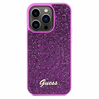 Guess Disco Metal Script ümbris jaoks iPhone 14 Pro Max - fuchsia