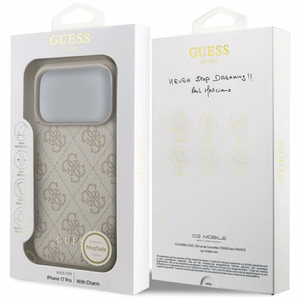 Guess 4G Charms Collection MagSafe Ümbris jaoks iPhone 17 Pro - Roosa