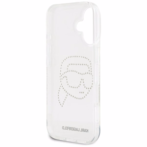 Karl Lagerfeld IML Rhinestones Karl Head Ümbris jaoks iPhone 16 Clear