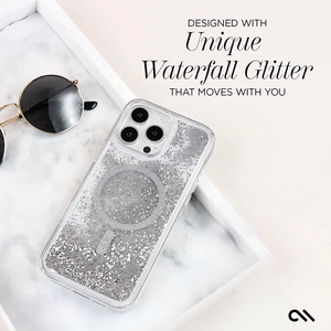 Case-Mate Waterfall MagSafe ümbris seadmele iPhone 16 Pro Max, hõbedane