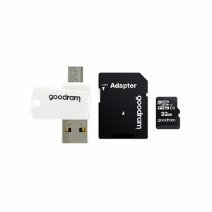 GOODRAM card reader USB A + Micro USB ALL IN ONE M1A4 + memory card micro SD 32GB with adapter SD