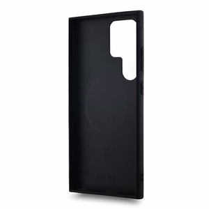 DKNY Leather Checkered Mono Pattern MagSafe Чехол для Samsung Galaxy S24 Ultra - чёрный