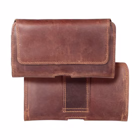 ROYAL Crazy Horse universal horizontal leather belt holster size L jaoks IPHONE 12 / 12 PRO / 13 / 13 PRO / 14 / 14 PRO / SAMSUNG S10 / S20 / S21 / A40 / HUAWEI P8 LITE / P30 / P40 / P9 LITE brown