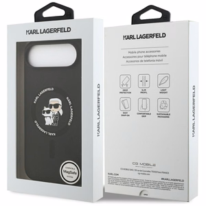 Karl Lagerfeld Silicone Karl&Choupette Ring MagSafe Ümbris jaoks iPhone 17 Air - Must