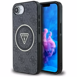 Guess IML Metal Glitter 4G Circle Triangle MagSafe Ümbris jaoks iPhone 16e - Must