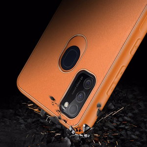Dux Ducis Yolo elegantne pehme TPU-st ja PU nahast valmistatud ümbris Samsung Galaxy M30s oranžile mudelile