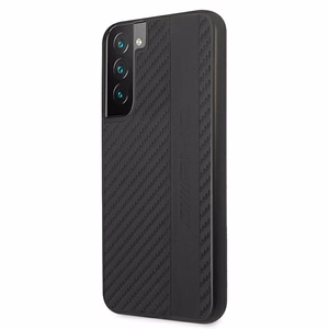 AMG Carbon Stripe&Embossed ümbris Samsung Galaxy S22+ jaoks - must