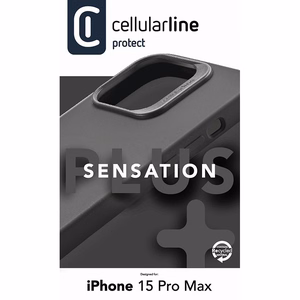 Cellularline Sensation Plus ümbris seadmele iPhone 15 Pro Max, antimikroobse Microban-kattega, must
