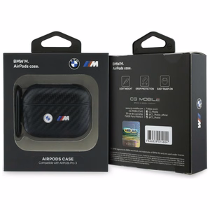 BMW Carbon Metal Logo Ümbris for AirPods Pro 3 - must