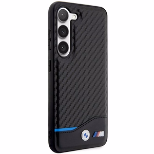 Чехол BMW Leather Carbon для Samsung Galaxy S23+ — чёрный