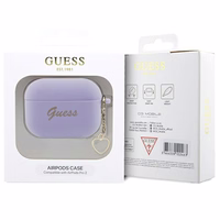 Guess GUAP2LSCHSU AirPods Pro 2 cover lilla/lilla Silicone Charm Heart Collection