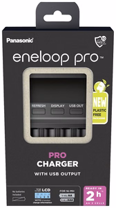 Panasonic Eneloop BQ-CC65E / 5206500 – nutikas laadija 1–4 AA/AAA akule, LCD-ekraani ja USB-väljundiga