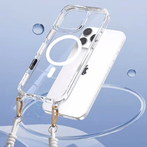 Tel Protect Strap Clear Ümbris jaoks Iphone 15 Pro valge