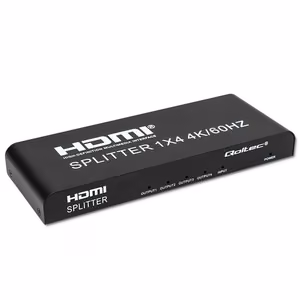 Qoltec 51799 aktiivne HDMI jagur 4 x HDMI 4K x 2K | 6Gb/s | 60Hz