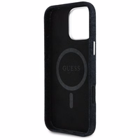 Guess Denim Triangle Logo MagSafe ümbris jaoks iPhone 16 Pro - must