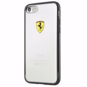 Ferrari kõvakott FEHCP7BK iPhone 7/8/SE 2020 / SE 2022 must/läbipaistev Racing Shield