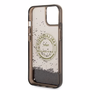 Чехол Karl Lagerfeld Liquid Glitter RSG для iPhone 14 Plus — чёрный